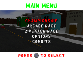 South Park Rally title screen for Playstation